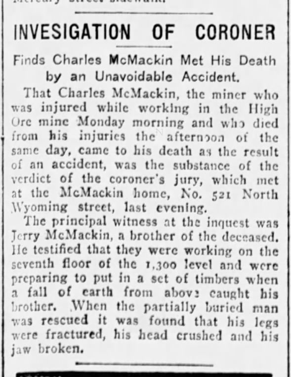 Clipping from The Butte Daily Post